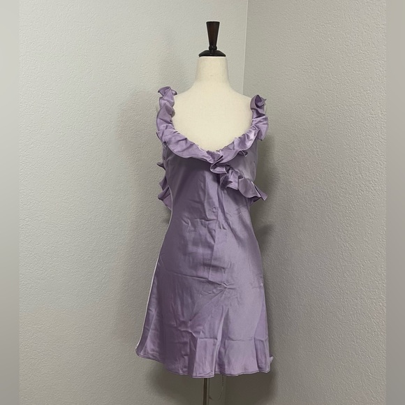House of CB Dresses & Skirts - House of CB TINK Lilac Satin Ruffle Mini Dress